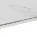 Table basse argenté acier inoxydable et verre trempé