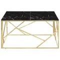 Table basse doré acier inoxydable et verre trempé