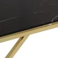 Table basse doré acier inoxydable et verre trempé