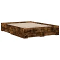 Cadre de lit et tiroirs chêne fumé 120x200 cm bois d'ingénierie