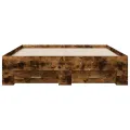 Cadre de lit et tiroirs chêne fumé 120x200 cm bois d'ingénierie