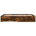 Cadre de lit et tiroirs chêne fumé 120x200 cm bois d'ingénierie