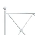 Cadre de lit métal avec tête de lit/pied de lit blanc 140x190cm