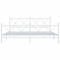 Cadre de lit métal avec tête de lit/pied de lit blanc 183x213cm