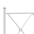 Cadre de lit métal avec tête de lit/pied de lit blanc 183x213cm