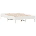 Cadre de lit Blanc 120x190 cm Bois de pin massif