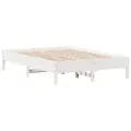 Cadre de lit Blanc 120x190 cm Bois de pin massif