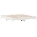 Cadre de lit blanc 180x200 cm bois de pin massif