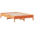 Cadre de lit cire marron 160x200 cm bois de pin massif
