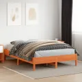 Cadre de lit cire marron 160x200 cm bois de pin massif