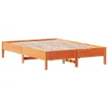 Cadre de lit cire marron 160x200 cm bois de pin massif