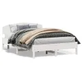 Cadre de lit avec tête de lit blanc 150x200 cm bois pin massif