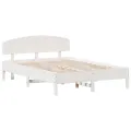 Cadre de lit avec tête de lit blanc 150x200 cm bois pin massif