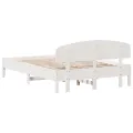 Cadre de lit avec tête de lit blanc 150x200 cm bois pin massif