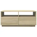 Table basse avec lumières LED chêne sonoma 90x49x40 cm