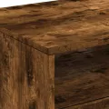 Table basse avec lumières LED chêne fumé 90x49x40 cm