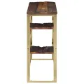 Table console doré acier inoxydable et bois de mélèze massif