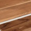 Table basse argenté acier inoxydable et bois massif d'acacia