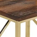 Table console doré acier inoxydable et bois de mélèze massif