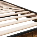 Cadre de lit chêne fumé 100x200 cm bois d'ingénierie et métal