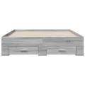 Cadre de lit et tiroirs sonoma gris 140x190 cm bois ingénierie