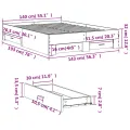Cadre de lit et tiroirs sonoma gris 140x190 cm bois ingénierie
