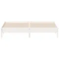 Cadre de lit blanc 200x200 cm bois de pin massif