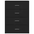 Buffet noir 60x39x80 cm bois d'ingénierie