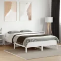 Cadre de lit Blanc 135x190 cm Bois de pin massif