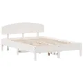 Cadre de lit avec tête de lit blanc 120x200 cm bois pin massif