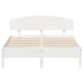 Cadre de lit avec tête de lit blanc 120x200 cm bois pin massif