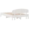 Cadre de lit avec tête de lit blanc 120x200 cm bois pin massif