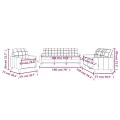 Ensemble de canapés 3 pcs avec coussins Marron Tissu