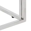 Table basse argenté acier inoxydable/bois massif récupération