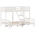Lit superposé 90x200/140x200 cm blanc bois de pin massif