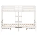 Lit superposé 90x200/140x200 cm blanc bois de pin massif