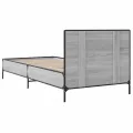 Cadre de lit sonoma gris 100x200 cm bois d'ingénierie et métal