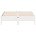 Cadre de lit blanc 140x190 cm bois de pin massif