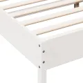 Cadre de lit blanc 140x190 cm bois de pin massif