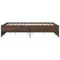Cadre de lit chêne marron 135x190 cm bois d'ingénierie et métal