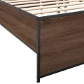 Cadre de lit chêne marron 135x190 cm bois d'ingénierie et métal