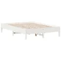 Cadre de lit blanc 120x200 cm bois de pin massif