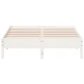 Cadre de lit blanc 120x200 cm bois de pin massif