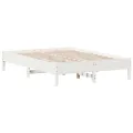 Cadre de lit blanc 120x200 cm bois de pin massif