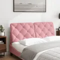 Coussin de tête de lit rose 120 cm velours
