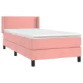 cadre de lit avec matelas Rose 100x200 cm Velours