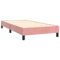 cadre de lit avec matelas Rose 100x200 cm Velours