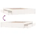 Cadre de lit avec tiroirs Blanc 140x190 cm