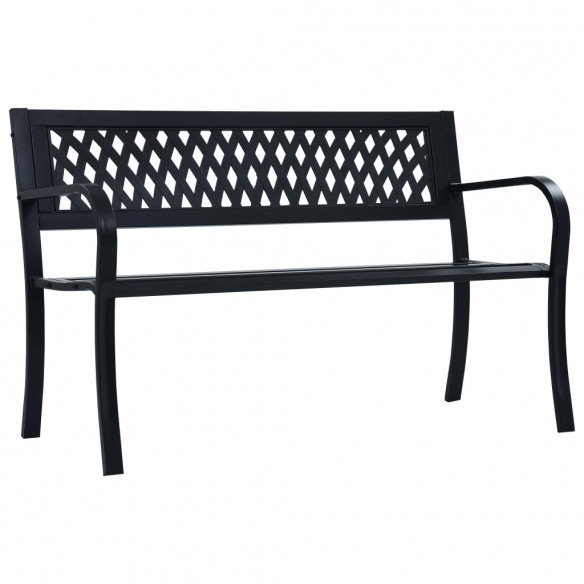 Banc de jardin Noir 120 cm Acier