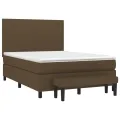 cadre de lit avec matelas Marron foncé 140x200 cm